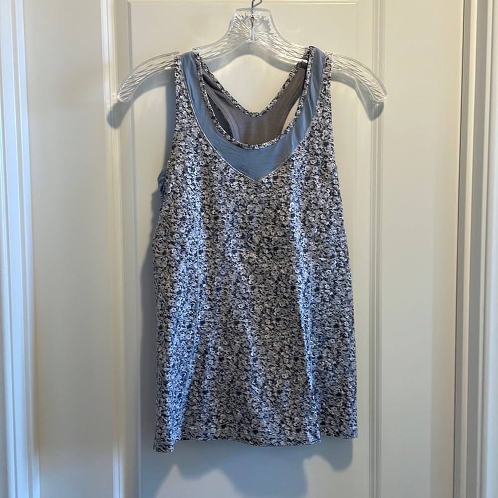 Lululemon support tank grey diamond print size 6